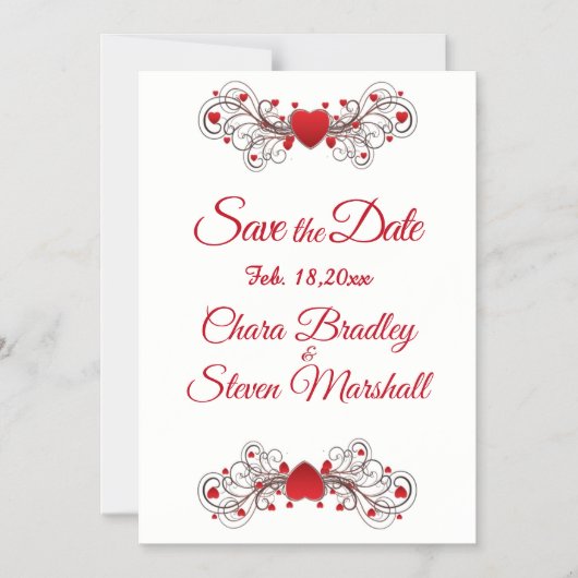 De datumharten opslaan magnetische uitnodiging (Voorkant)