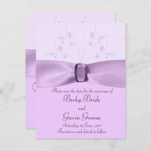 De datumkaart Lavender Lane opslaan Save The Date (Voorkant / Achterkant)