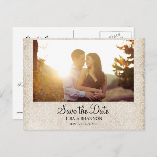 De datumkaart opslaan aankondigingskaart (Voorkant / Achterkant)