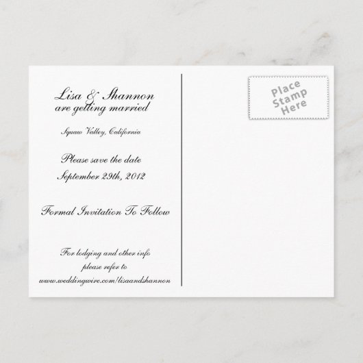 De datumkaart opslaan aankondigingskaart (Achterkant)