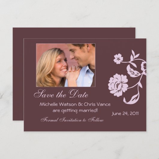 De datumkaarten opslaan aankondigingskaart (Voorkant / Achterkant)