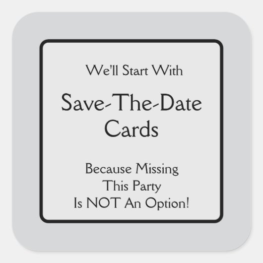 De datumkaarten opslaan vierkante sticker (Voorkant)