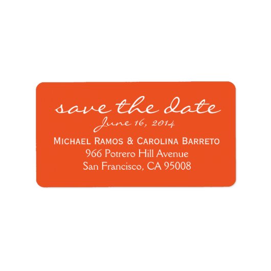 De datumlabels opslaan - Sinaasappel Etiket (Voorkant)