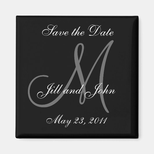 De datummagneten en -namen en het monogram opslaan magneet (Voorkant)