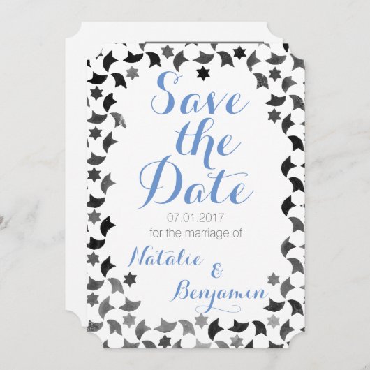 De datummailer opslaan | Adressen op rug Save The Date (Voorkant / Achterkant)