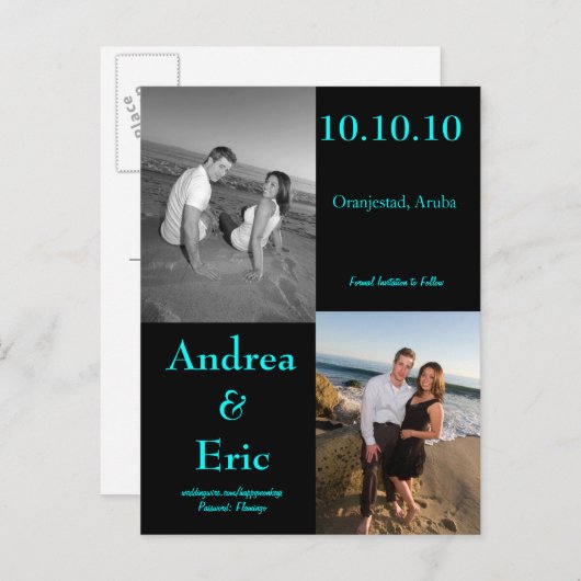 De datums opslaan aankondigingskaart (Voorkant / Achterkant)