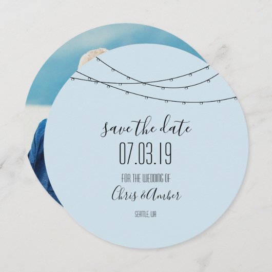 De datumtekenreekslichten opslaan save the date (Voorkant / Achterkant)