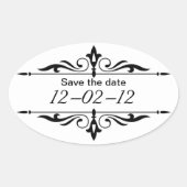 De datumticker opslaan ovale sticker (Voorkant)