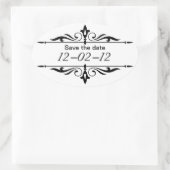 De datumticker opslaan ovale sticker (Tas)