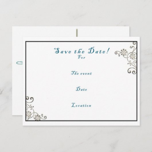 De datumvulling opslaan in lege briefkaart-stijl aankondigingskaart (Voorkant / Achterkant)