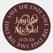 De datumzegel opslaan ronde sticker (Voorkant)