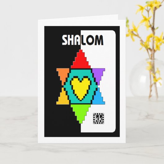 De Davidsster met het Hart wenskaart Kaart (Gele Bloem)