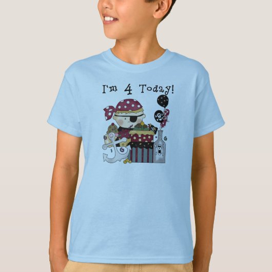 de de 4de T-shirts en Giften van de Piraat van de (Voorkant)