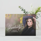 De de aankondigingsuitnodiging van het afstuderen aankondiging (Staand voorkant)