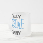 De de Blauwe T-shirts en Giften van de totaal Matglas Koffiemok (Voorkant links)