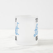 De de Blauwe T-shirts en Giften van totaal Matglas Koffiemok (Center)