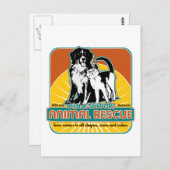 De de dierlijke Hond en Kat van de Redding Briefkaart (Voorkant / Achterkant)