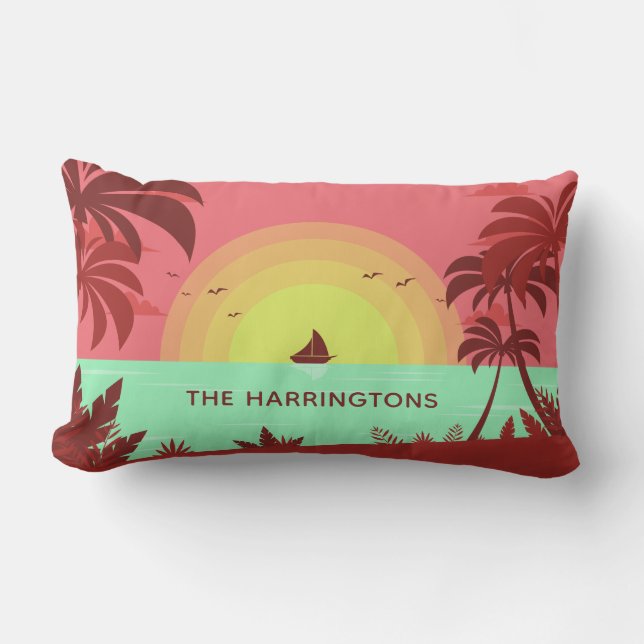 De de douanenaam van de Illustratie van de beach w Buitenkussen (Voorkant)