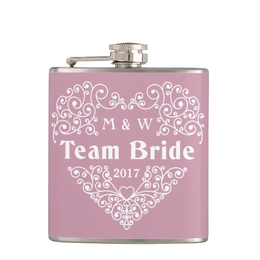 De de douanetekstfles van de Bride van het team Heupfles (Voorkant)