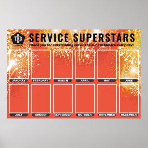 De de fotovertoningswerknemer van het vuurwerk van poster