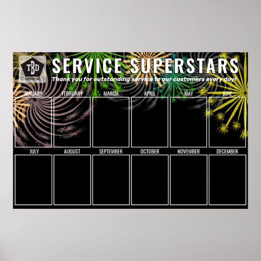 De de fotovertoningswerknemer van het vuurwerk van poster (Voorkant)