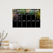 De de fotovertoningswerknemer van het vuurwerk van poster (Keuken)