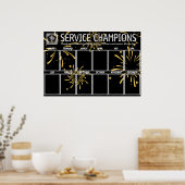 De de fotovertoningswerknemer van het vuurwerk van poster (Keuken)