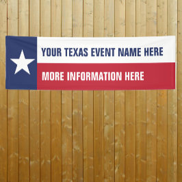 De de gebeurtenisbanner van de vlag Texas met uw i Spandoek