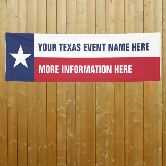 De de gebeurtenisbanner van de vlag Texas met uw i Spandoek