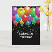 De de gelukkige Bos en confettien van de Ballon Kaart (Gele Bloem)