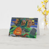 De de gelukkige Monsters en Spoken van Halloween Kaart (Gele Bloem)