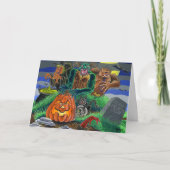 De de gelukkige Monsters en Spoken van Halloween Kaart (Voorkant)