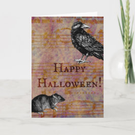 De de gelukkige Muis en Kraai van Halloween Kaart