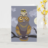 De de gelukkige Uil van het Moederdag en Kaart van (Gele Bloem)