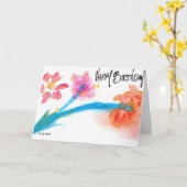 De de gelukkige Waterverf/Bloem van de Verjaardag Kaart (Gele Bloem)