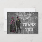 De de griezelige Bruid & Bruidegom van Halloween Bedankkaart (Voorkant)