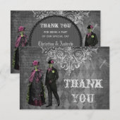 De de griezelige Bruid & Bruidegom van Halloween Bedankkaart (Voorkant / Achterkant)