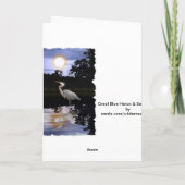 De de GROTE BLAUWE Wenskaarten van de REIGER & Kaart (Achterkant)