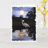 De de GROTE BLAUWE Wenskaarten van de REIGER & Kaart (Gele Bloem)