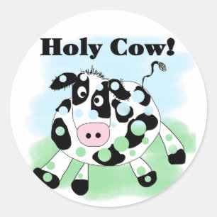 De de heilige T-shirts en Giften van de Koe Ronde Sticker