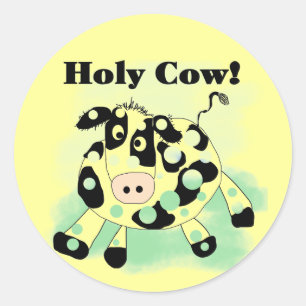 De de heilige T-shirts en Giften van de Koe Ronde Sticker