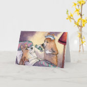 De de hondverpleegster van Corgi, wordt goed Kaart (Gele Bloem)