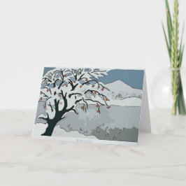 De de Japanse Sneeuw & Berg van Kerstmis Feestdagen Kaart