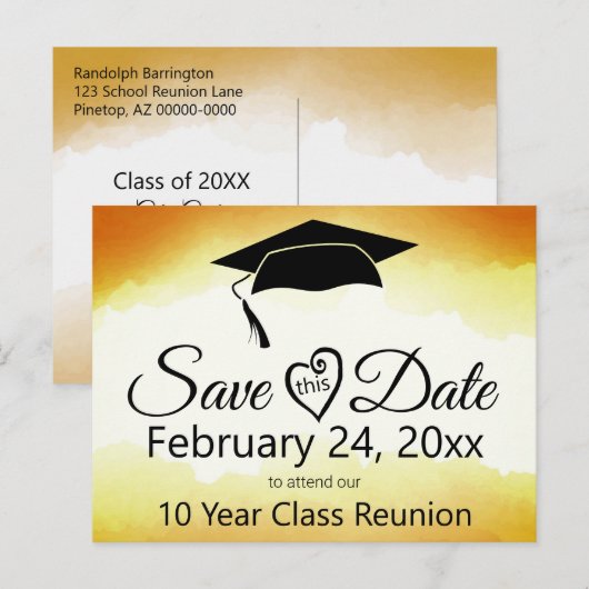 De de klassenreünie van de waterverf sparen de Sja Briefkaart (Voorkant / Achterkant)