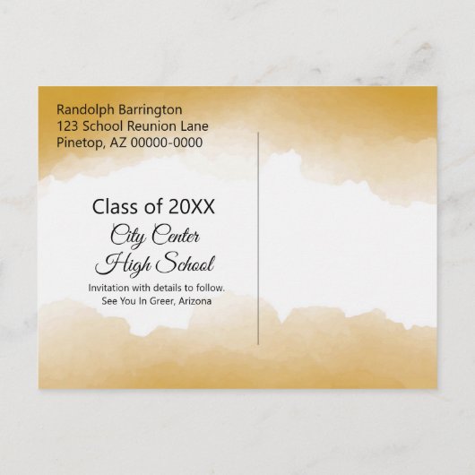 De de klassenreünie van de waterverf sparen de Sja Briefkaart (Achterkant)