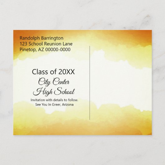 De de klassenReünie van de Waterverf van de douane Briefkaart (Achterkant)