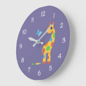 De de kleurrijke Giraffe en Vlinder van de Cartoon Grote Klok (Hoek)