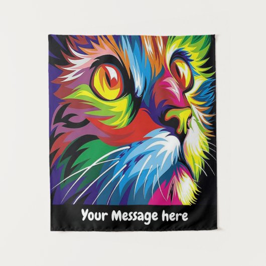 De de kunstkat van de pop van de Retro voegt beric Wandkleed (Voorkant)