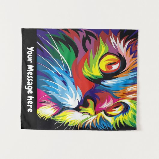 De de kunstkat van de pop van de Retro voegt beric Wandkleed (Voorkant (horizontaal))