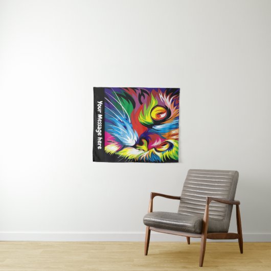 De de kunstkat van de pop van de Retro voegt beric Wandkleed (In Situ (horizontaal))